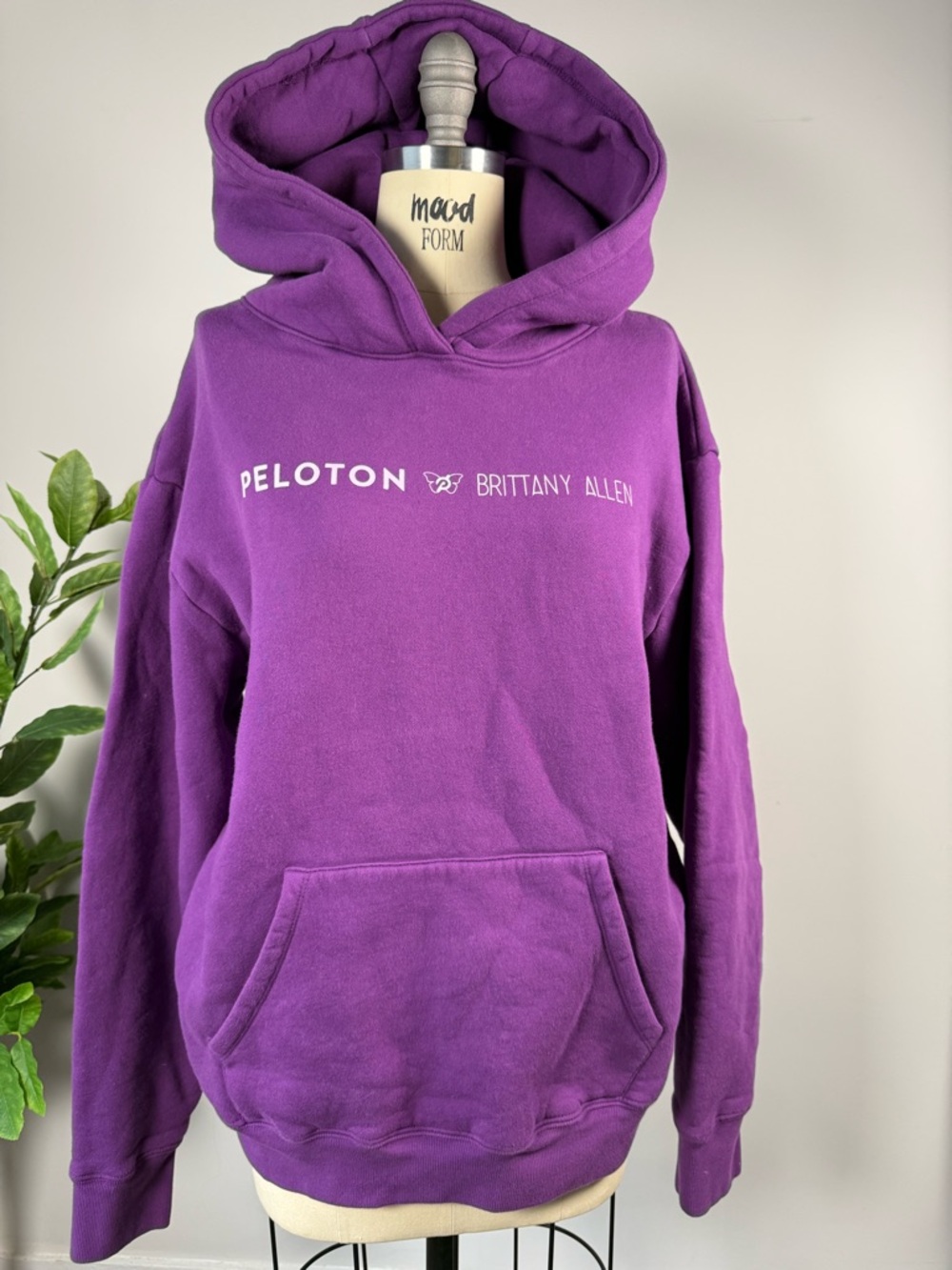 Peloton Brittany Allen Hoodie Womens Purple Graphic Pullover Butterfly Logo
